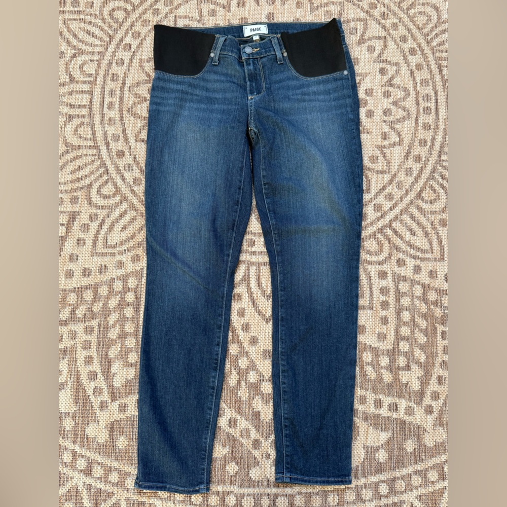 Paige Verdugo Ultra Skinny Maternity Jeans Med Wash Sz 27 (33in) Low Rise
